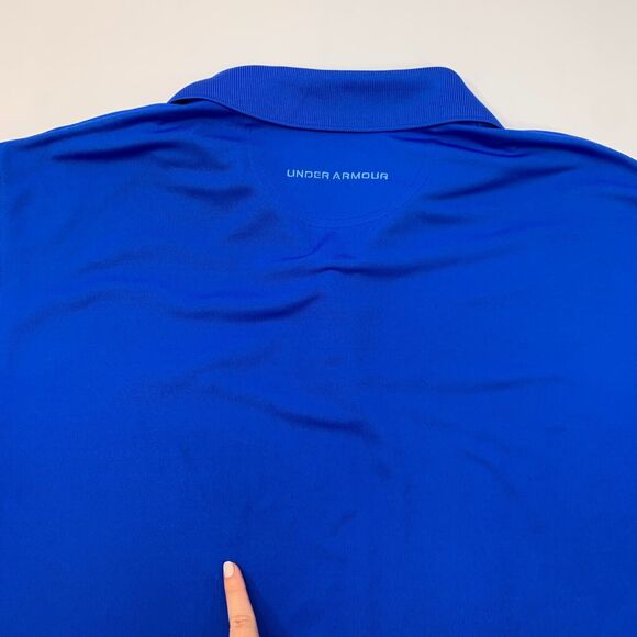 Under Armour Fishing Polo Shirt Mens XL Extra Large Blue HeatGear Sweat Wick - Picture 8 of 13